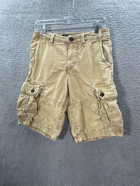 American Eagle Shorts Mens 28 Tan Ripstop Longboard Cargo Pocket