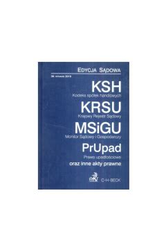 Kodeks Spółek Handlowych Krajowy Rejestr Sądowy Monitor Sądowy I