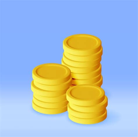 Pila D De Monedas De Oro Icono Aislado Vector Premium