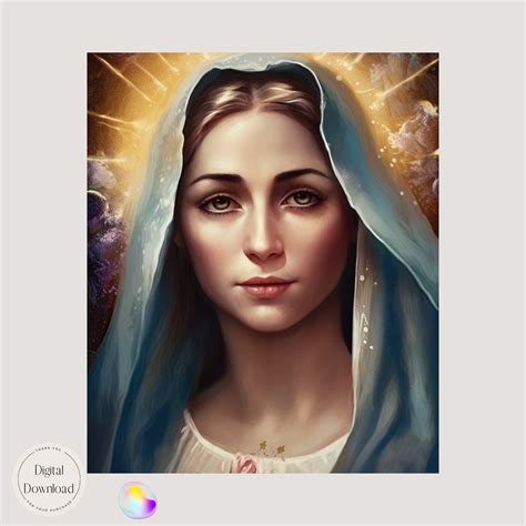 Classic Mother Mary Spiritual Portraits Mother Mary Religious Printable Art 82 Instant Download