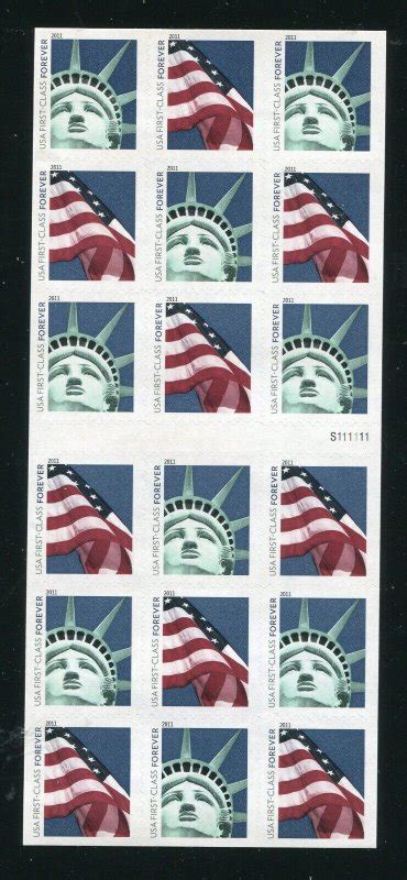 4519b Statue Of Liberty And Flag Booklet Of 18 Forever Stamps Mnh United States General Issue