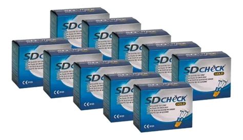 10 Pack Tiras Reactivas Para Glucometro Sd Check 50 Unidades Envío gratis