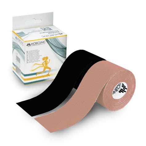 Pack De 2 Kinesiotape Preto E Bege Venda Neuromuscular 5mx5cm