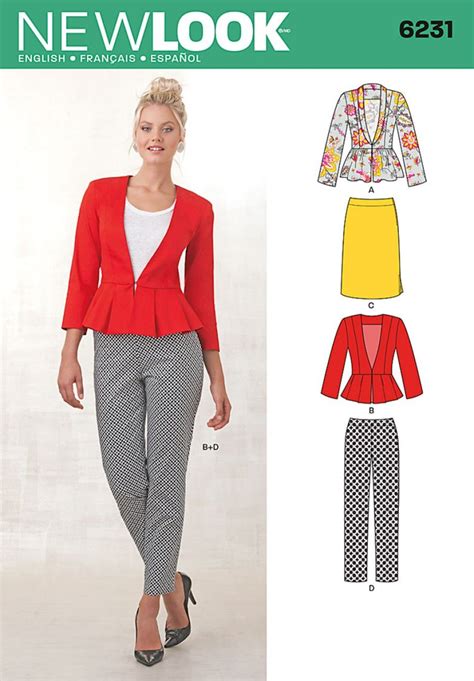 New Look Misses Skirt Pants Peplum Jackets Sewing Pattern