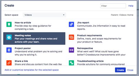 Confluence - is there a template for meeting notes? - Confluence - Seibert Group Answers