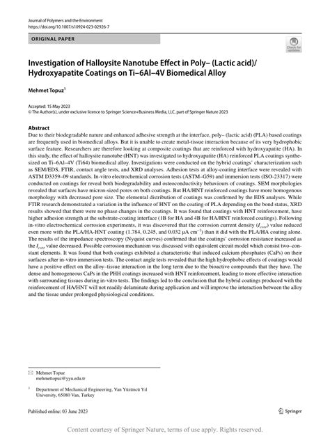 Investigation Of Halloysite Nanotube Effect In Poly Lactic Acid