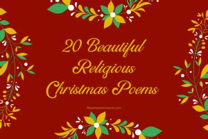 20 Holy Religious Christmas Poems For The Festive Season | Poems and ...