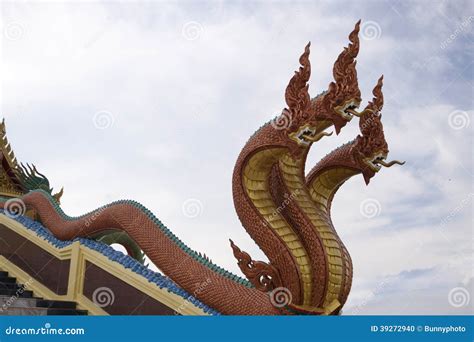 Headed Naga Serpent Sculpture In Siem Reap These Creatures Are