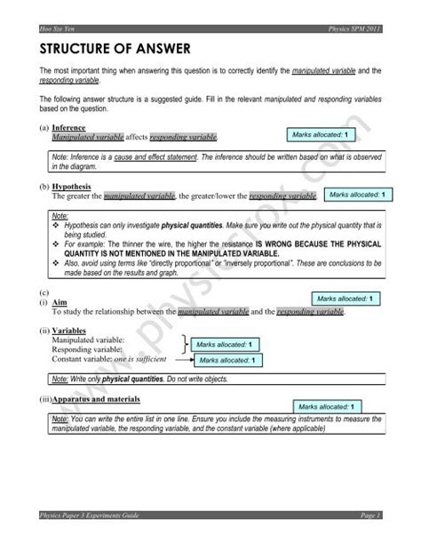 Spm Physics Paper 3 Guide