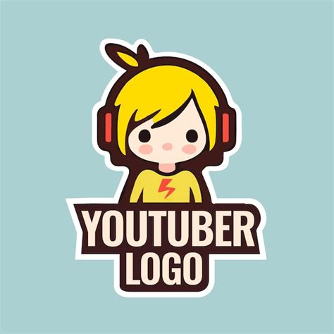 Premium Vector | A cartoon character with a logo for youtube logo