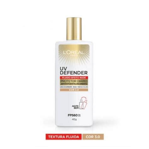 Protetor Solar Facial Loréal Paris Uv Defender Fluido Fps60 Cor Média 3