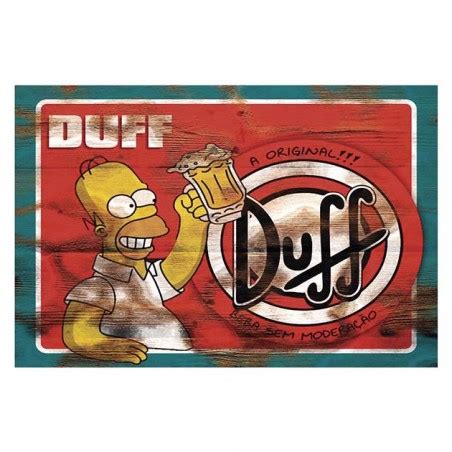 Placa Decorativa Homer Simpson E Duff Ilus O De Textura