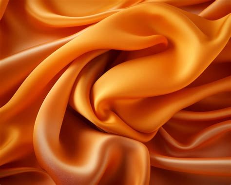 Premium Ai Image An Orange Silk Fabric With Folds And Folds