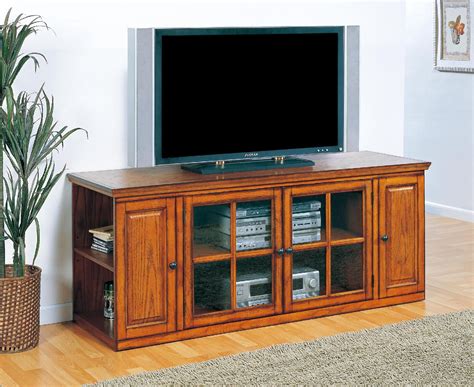 Leick Riley Holliday Burnished Oak 62 Tv Stand With Storage Brown