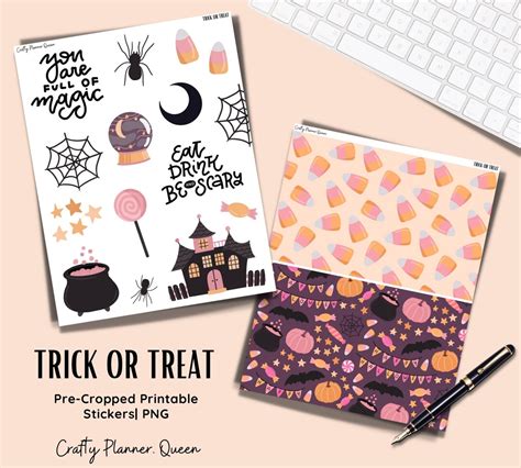 Printable Planner Stickers, October Stickers, Halloween Stickers ...