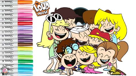 The Loud House Coloring Book Page Lori Leni Luna Luan Lynn Lincoln Lucy Lola Lana Lisa Lily