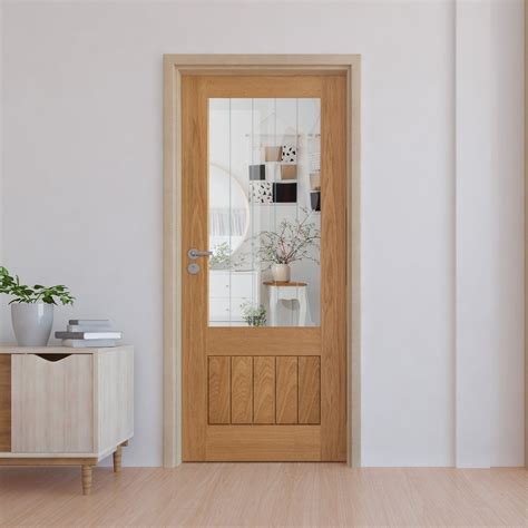 Liberty Doors Internal Oak Unfinished Farley L Obscure Lined Clear