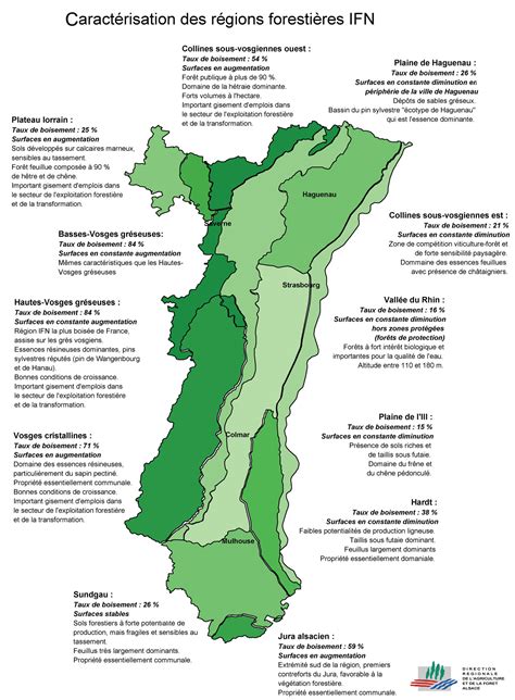 Carte Des Regions Forestieres En Alsace Sources Ifn Et Ddaf Alsace