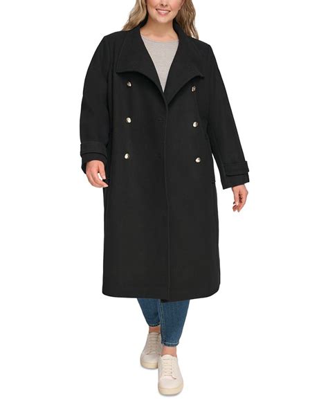 Dkny Womens Plus Size Double Breasted Belted Coat Macys