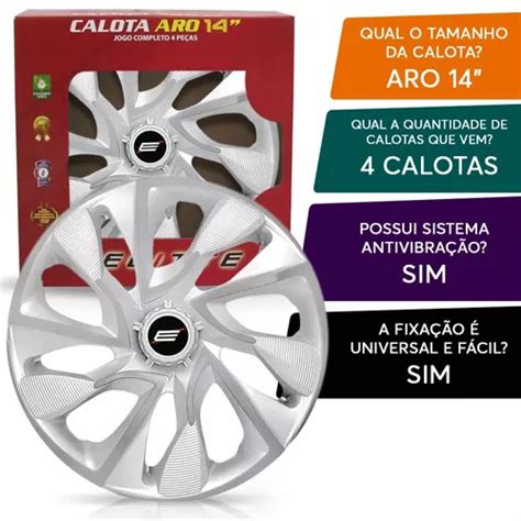 Jogo Calota Esportiva Corsa Aro 14 Silver Ds4 Parcelamento Sem Juros