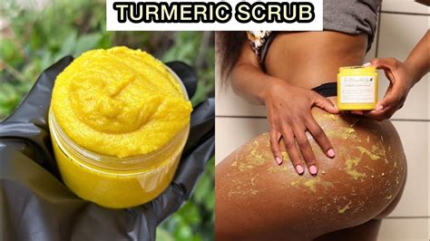 How To Make Turmeric Brightening Body Scrub Youtube