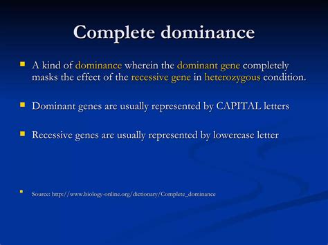 Monohybrid Cross Complete Dominance | PPT