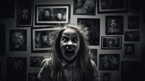 Girl Standing In Front Of Horror Photos Background 100 Scary Pictures