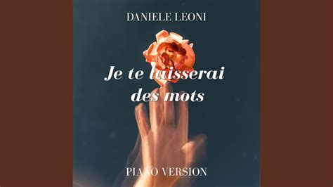 Je Te Laisserai Des Mots Piano Version Youtube