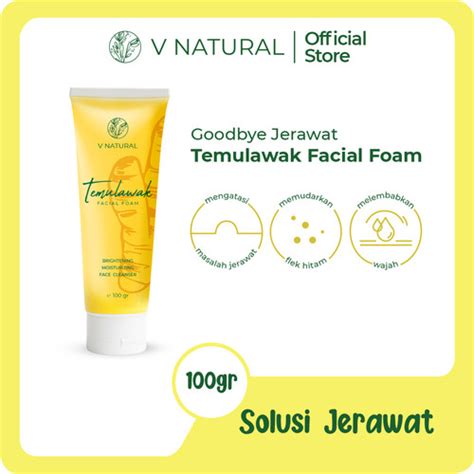 Jual V Natural Brightening Facial Foam Temulawak Gr Jakarta Barat