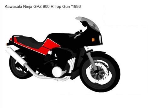 Kawasaki Ninja GPZ 900 R Top Gun 1986 3D Model 17166 Model COPY