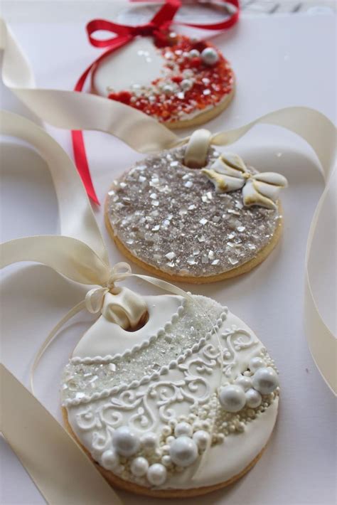 Ornate Ornament Cookies With Glittery Details Christmas Cookies