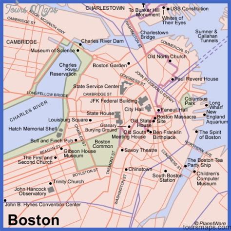 Boston Map - ToursMaps.com