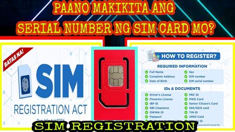 Paano I Rehistro Ang Sim Card At Paano Kunin Ang Serial Number Ng Sim