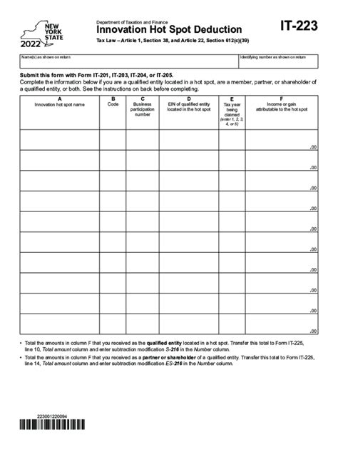 2022 Form NY DTF IT 223 Fill Online Printable Fillable Blank PdfFiller