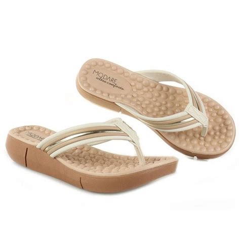 Tamanco Modare Feminino Nude Branco Off Dourado Submarino