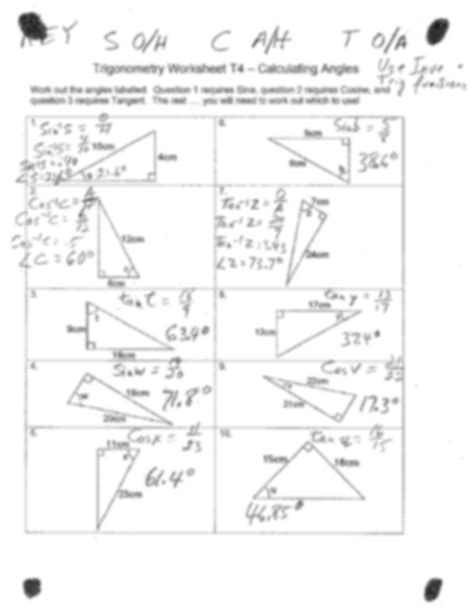 Solution Trigonometry Worksheet Calculating Sides Studypool