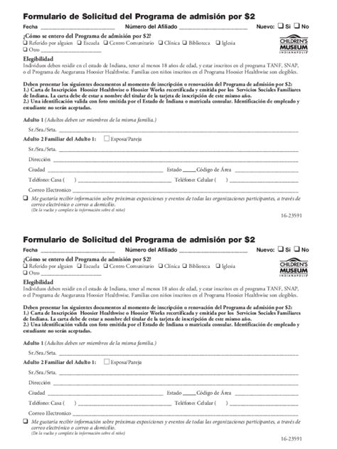 Fillable Online Formulario De Solicitud Del Programa De Admisin Por 2