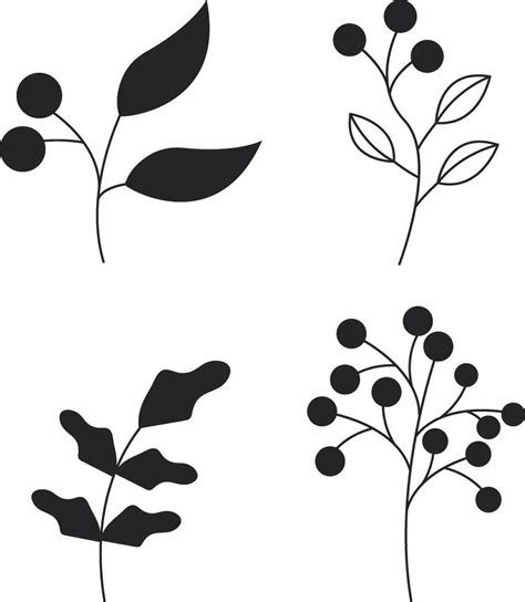 Winter Leaves with Flat Design. Vector Illustration Set. 29218121 ...