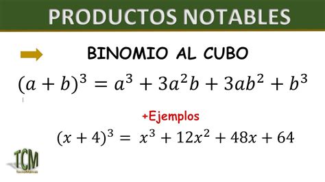 Productos Notables Binomio Al Cubo SUMA YouTube