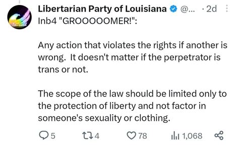 Liberterian Party Of Louisiana Being Pretty Based Rneoliberal