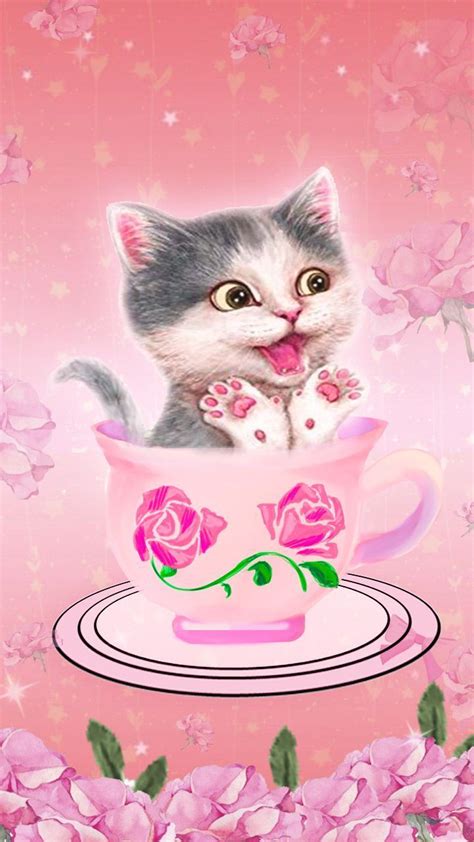 Cute Pink Cats Wallpapers Wallpaper Cave