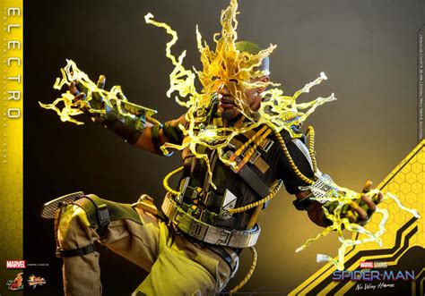 Hot Toys MMS644 蜘蛛人無家日電光人Electro1 6 比例收藏級人偶 利用特效件再現電光纏繞全身姿態