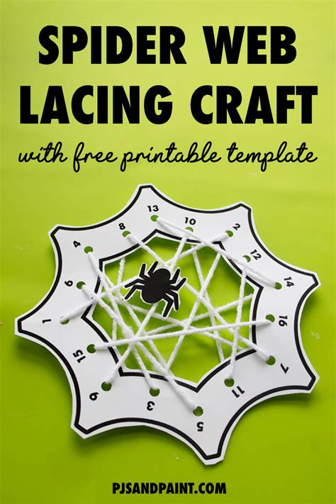 Spider Web Lacing Craft With Free Printable Template