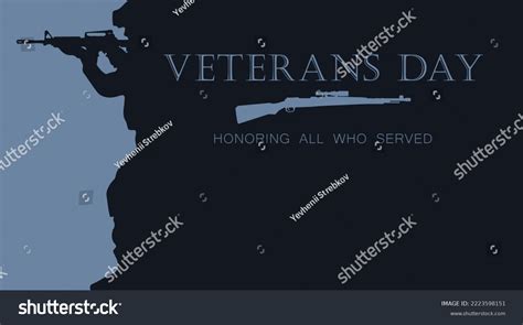 Veterans Day Silhouette Soldier Weapon Stock Illustration 2223598151 ...