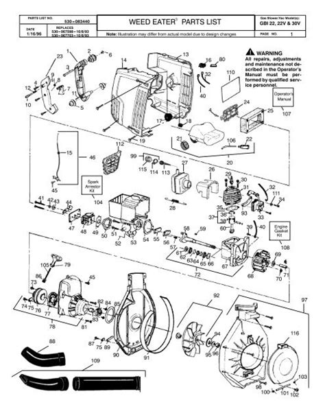 Weed Eater Parts List 530083440 Barrett Small Engine