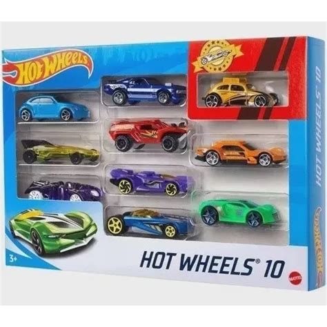 Hot Wheels Pacote 10 Carros Escala 1 64 Mattel Frete grátis