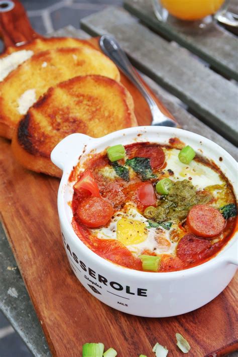 Baked Eggs With Spicy Chorizo The Land Before Thyme Recipe