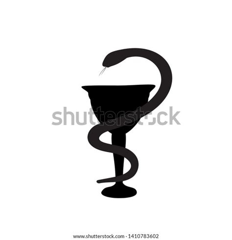 Symbol Medicine Snake Bowl Silhouette Vector Stock Vector Royalty Free