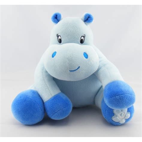 Doudou Hippopotame Bleu Avec Grelot Arthur Et Lola BEBISOL