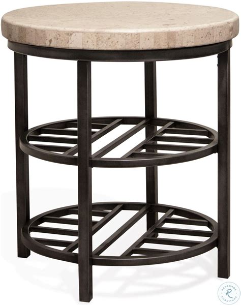 Capri Alabaster Travertine Round End Table From Riverside Furniture